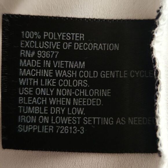 White Worthington lightweight long sleeve blouse women's large lace accents - Picture 7 of 8